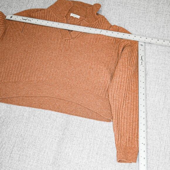 Rag & Bone NY Small Maxine Ribbed Polo Sweater in Camel Brown - Picture 10 of 10